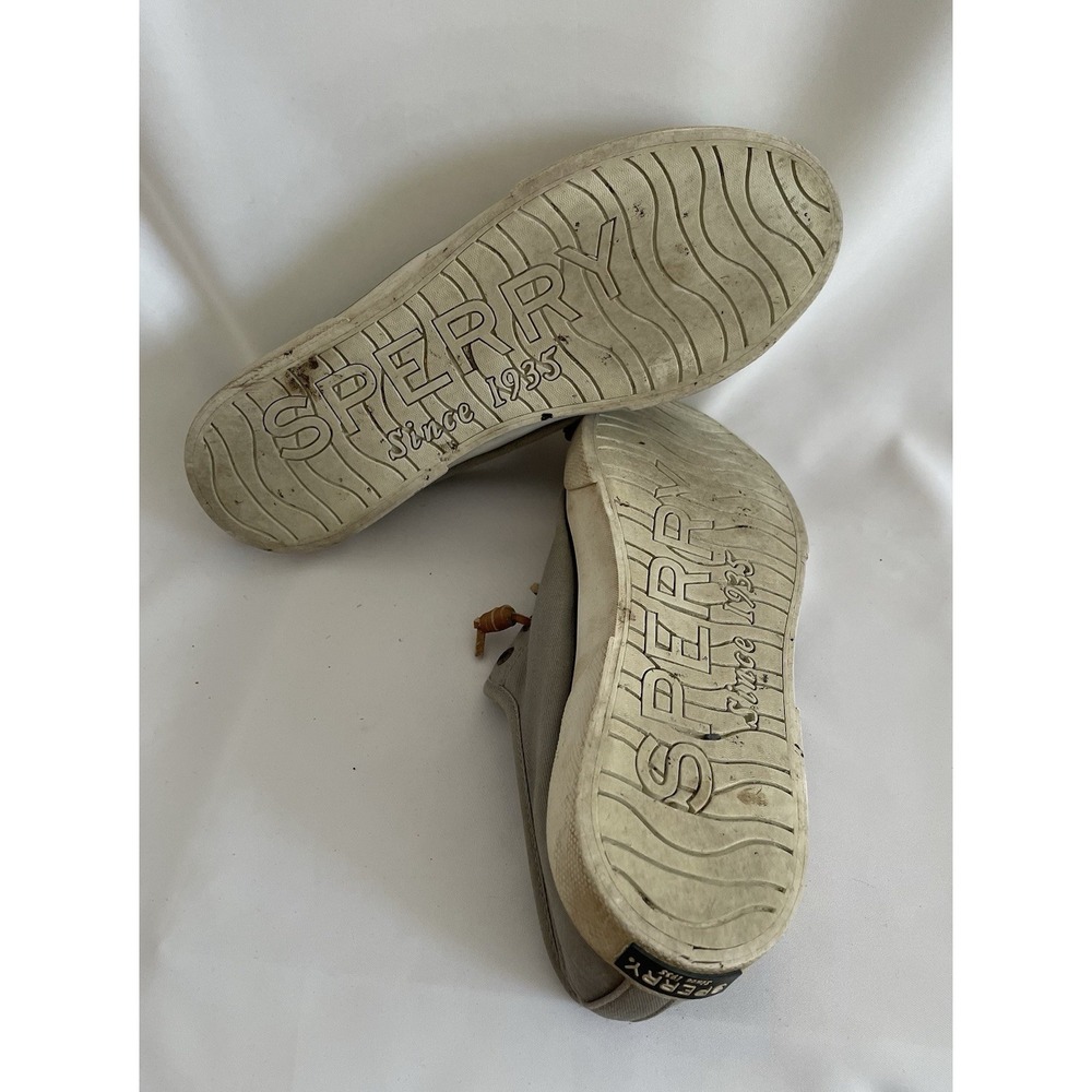 Sperry Top-Sider Boat Deck Shoes Size 9.5 Gray Canvas Fabric Slip On Grey - Picture 6 of 7